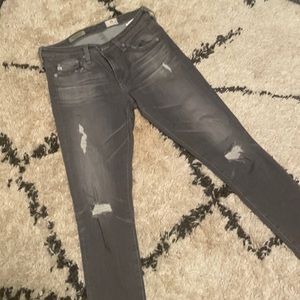 Adriano Goldschmied grey skinny jeans with rips